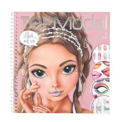 Depesche 12723 TOPModel Glitter Queen Dress me up Face - Stickerbuch mit 24 Seiten zu