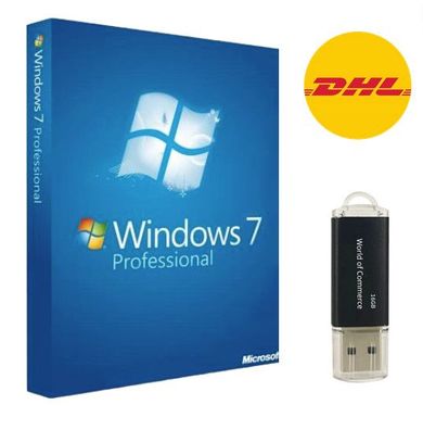 Windows 7 Professional Pro mit SP1 32 & 64-Bit + USB-Stick bootfähig