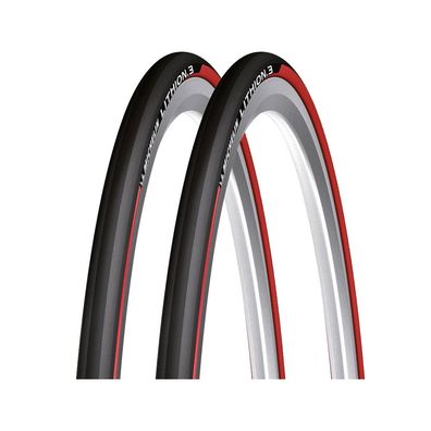 2x Michelin Reifen Lithion.3 25-622 28" Performance Line falt rot