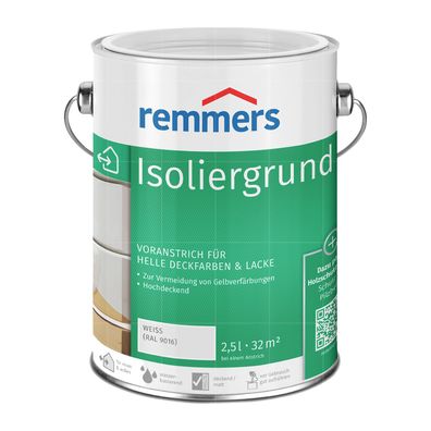 Remmers Isoliergrund Sperrgrund Holz-Grundierung 2.5L RAL 9016 WEISS