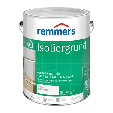 Remmers Isoliergrund Sperrgrund Holz-Grundierung 5L RAL 9016 WEISS