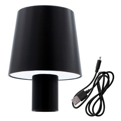 Akku Flaschen Leuchte 60 LED - schwarz - Touch Deko Tisch Lampe wiederaufladbar
