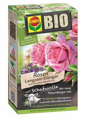 COMPO BIO Rosen Langzeit-Dünger mit Schafwolle 2 kg