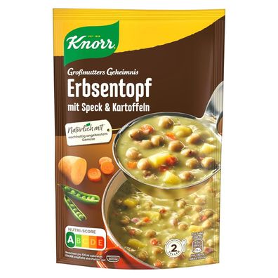 Knorr Großmutters Geheimnis Deftiger Erbseneintopf Suppe Speck 24er Pack 24x122g