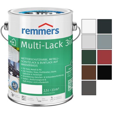 Remmers Multi-Lack 3in1 Buntlack Metallschutzlack PVC Wetterschutzfarbe 2.5 LTR