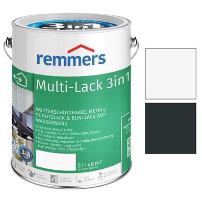 Remmers Multi-Lack 3in1 Buntlack Metallschutzlack PVC Wetterschutzfarbe 5 LTR