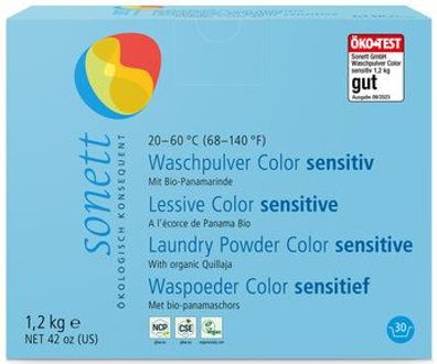 SONETT 3x Waschpulver Color sensitiv 20-60°C 1,2kg