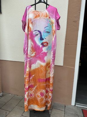 tolles Sommer Kleid pink / orange Marilyn Monroe Print Größe 36 - 42