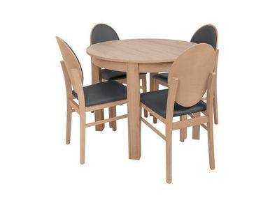 Essgruppe Bernardin | Esstisch mit Stühlen | Sitzgruppe | Braun