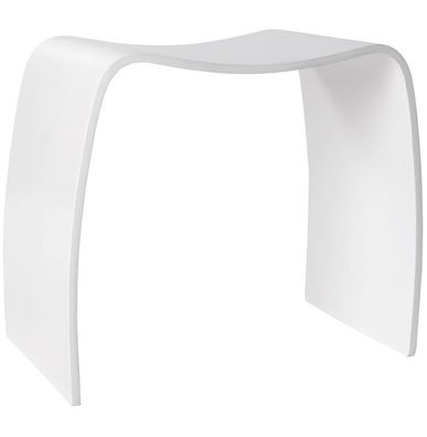Kokoon® Niedriger Design-Hocker MITCH 31x47x45 cm, Holz , Weiß,8 kg