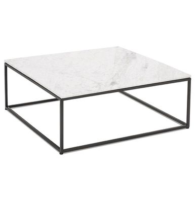 Kokoon® Design Stehtisch JASMIN COFFEE TABLE 80x80x30 cm, Glas, Weiß,30 kg