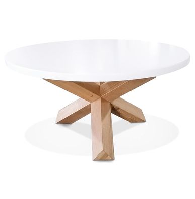 Kokoon® Niedriger Design-Tisch LIV 80 COFFEE TABLE 80x80x42 cm, Holz , Weiß,26,4 kg