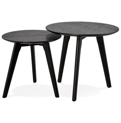 Kokoon® Niedriger Design-Tisch ESPINO 50x50x45 cm, Holz , Schwarz,9,79 kg