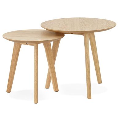 Kokoon® Niedriger Design-Tisch ESPINO 50x50x45 cm, Holz , Natürlich,9,79 kg