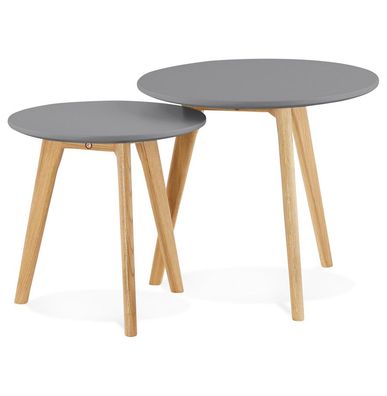 Kokoon® Niedriger Design-Tisch ESPINO 50x50x45 cm, Holz , Dunkelgrau,9,79 kg