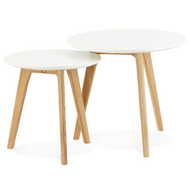 Kokoon® Niedriger Design-Tisch ESPINO 50x50x45 cm, Holz , Weiß,9,79 kg