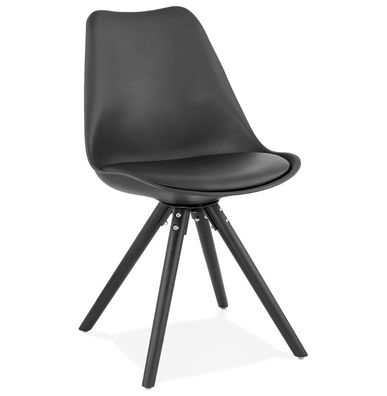 Kokoon® Design-Stuhl MOMO 48x56x82 cm, Kunstleder, Schwarz,10,51 kg