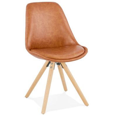 Kokoon® Design-Stuhl STEVE 48x56x82 cm, Kunstleder, Braun,11,11 kg