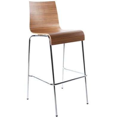 Kokoon® Design-Barhocker COBE 51x52x103 cm, Holz , Zebrano, 7,5 kg