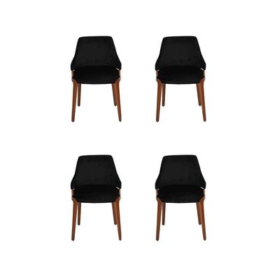 Luxus Esszimmer Schwarz 4x Stühle Modern Holz Möbel Stühle Design Einrichtung