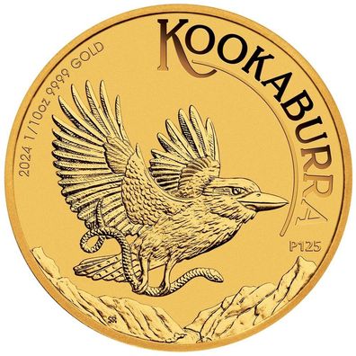 Goldmünze Kookaburra 2024 1/10 oz Perth Mint Australien 999.9 Feingold Au
