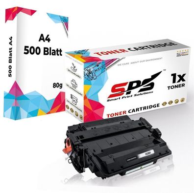 Druckerpapier A4 + 1x Kompatibel für HP Laserjet P3015 Toner 55X CE255X Schwarz