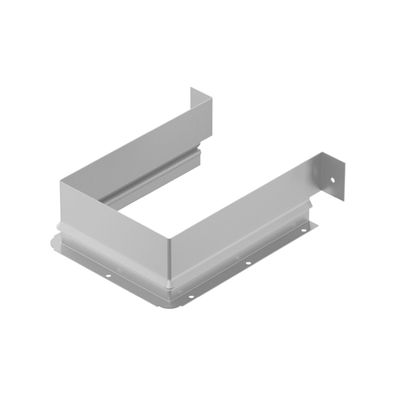 Metallumrandung für Siphonausschnitt - eckig, silber