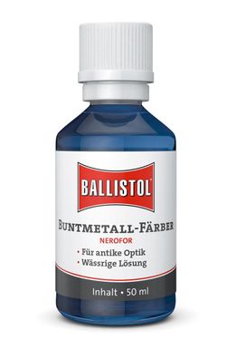 Ballistol ® Nerofor 25890 Buntmetall-Färber, Antik-Messing-Färber 50 ml