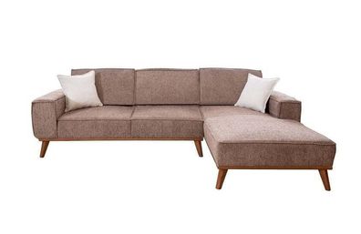 Einfarbiges Ecksofa Wohnzimmer Polstersofa Designer Textil Luxus Couch