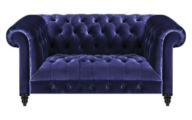 Design Modern Sofa Zweisitzer Couch Chesterfield Blau Wohnzimmer Einrichtung