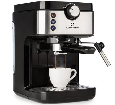 Klarstein Bella Vita Espresso Cappuccino Pad Kaffee Automat 20Bar 1630W 1L Black