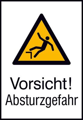 Kombi-Warnschild, Vorsicht Absturzgefahr