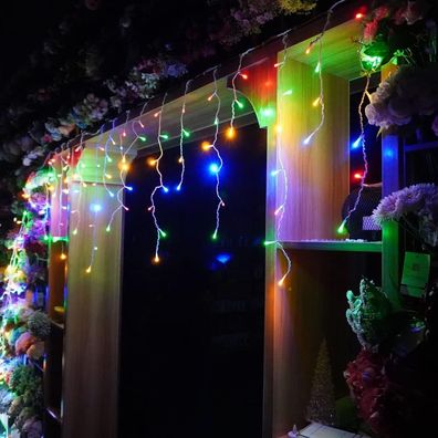 YASENN Weihnachtslicht Lichterkette 9m 300 LED Eiszapfenlichter Mehrfarbig