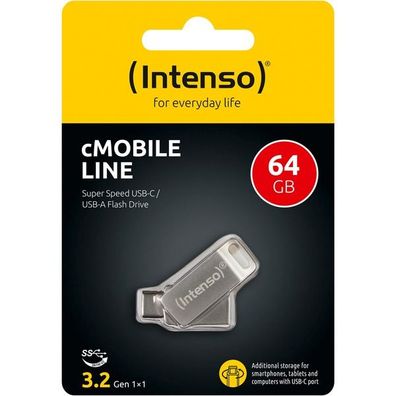 Intenso USB 64GB cMOBILE LINE sr 3.0 Interface USB-A/ USB-C 3.2 Gen 1 - Intens...