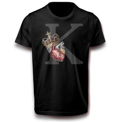 Realistisches Herz König Symbol Kaisertum T-Shirt Baumwolle Spaß Lustig