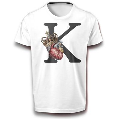 Realistisches Herz König Symbol T-Shirt Baumwolle Spaß Lustig Geschenkidee