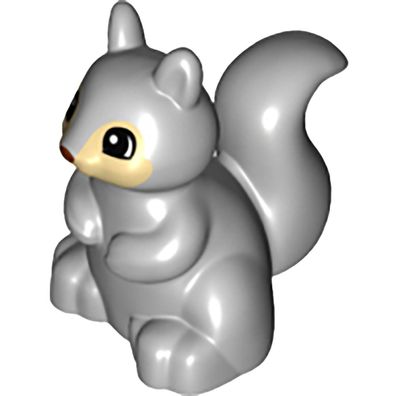 LEGO® Duplo Squirrel with Tan Face, Black and White Eyes, and Dark Brown Nose Pa