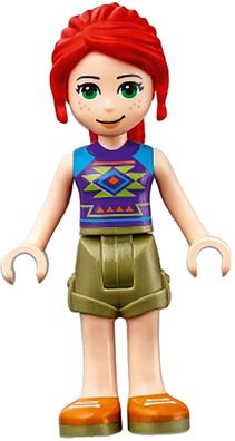 LEGO® Friends Mia - Olive Green Shorts, Dark Purple Top with Diamonds - D361