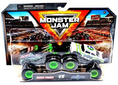 Monster Jam True Matal 1:64 Truck Monster Grave Digger Vs. Avenger Doppel Pack