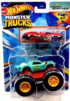 Mattel Hot Wheels doppel Pack Auto + Monster Trucks HWN36 Night Shifter