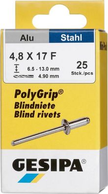 Blindniet Mini-Pack PolyGrip® Alu/ Stahl, Großkopf