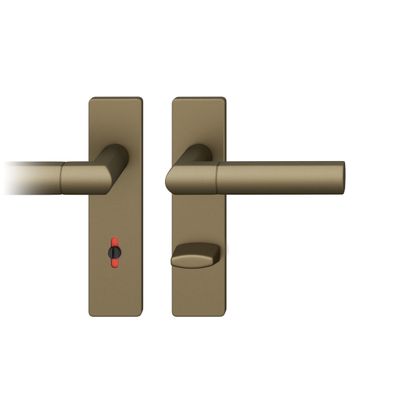 ASL Drückergarnitur 8mm ohneSL Kurzschild eckig, max. 45°. TS 39-58mm