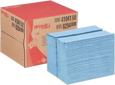 Wischtuch WYPALL® X80, Brag Box, blau