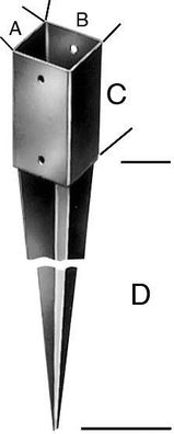 Einschlag-Bodenhülse, feuerverzinkt, Materialstärke 2,0 mm