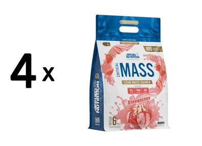4 x Applied Nutrition Critical Mass Professional (6000g) Strawberry