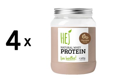 4 x HEJ Natural Natural Whey Protein (450g) Chocolate