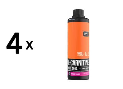 4 x QNT L-Carnitine Liquid 5000 (500ml) Raspberry
