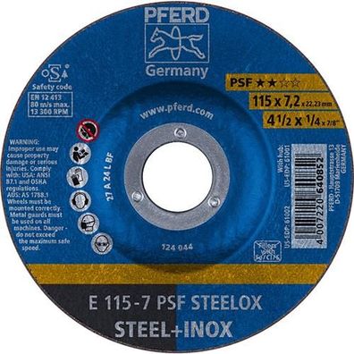 Schruppscheibe PSF Steelox für Stahl und Edelstahl