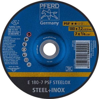 Schruppscheibe PSF Steelox für Stahl und Edelstahl