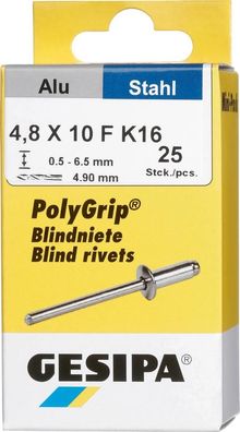 Blindniet Mini-Pack PolyGrip® Alu/ Stahl, Großkopf